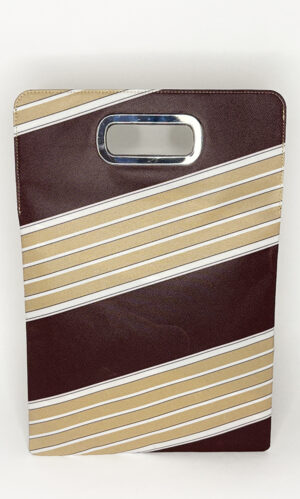 Clutch N° 002. beige and brown stripe