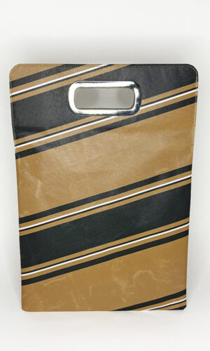 Clutch N° 002. green and beige stripe