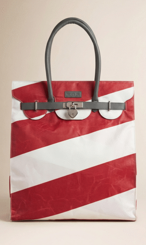 Tote N° 001. Striped red white