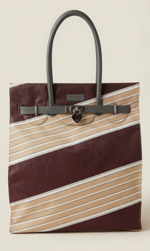 Tote N° 001. Striped beige brown
