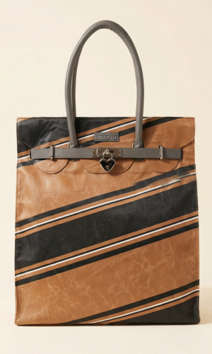 Tote N° 001. Striped beige green